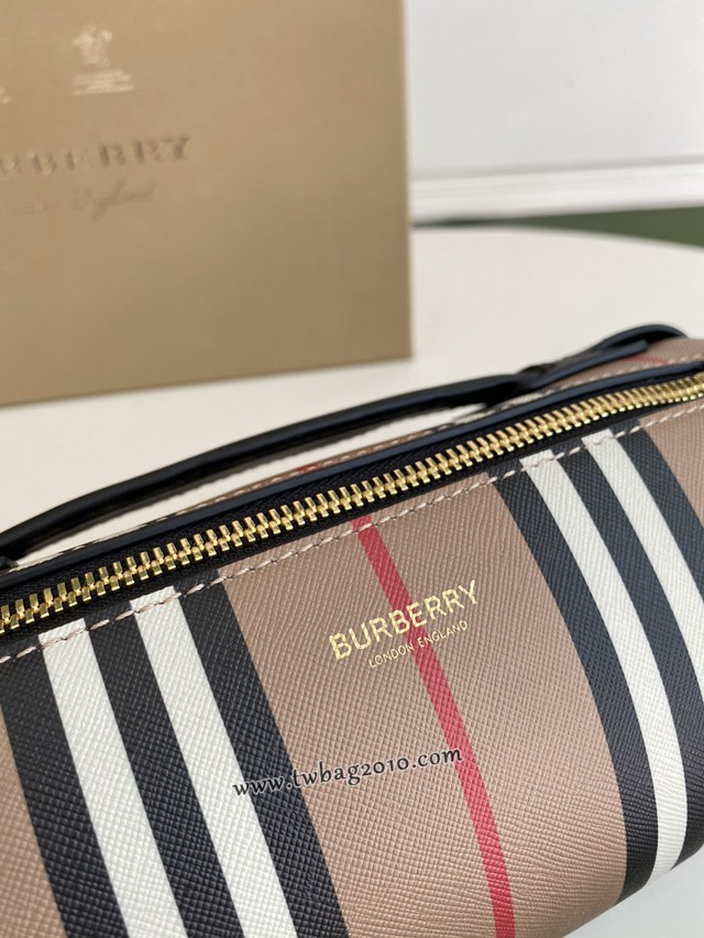 Burberry專門店新款圓筒圓柱形迷你包 巴寶莉Vintage復古格紋棉寬肩帶小挎包 yxb1362